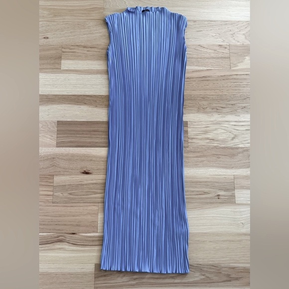 Rails Plisse Pleated Sleeveless Midi Dress in Jewel Blue Mock Neck size S - Picture 11 of 15
